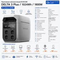 Портативная электростанция EcoFlow DELTA 3 Plus (1024 Втч) в ДНР (Донецке)